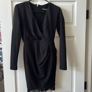 Black Nookie Dress with Fringe (Small)